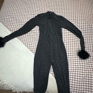 Fashion Nova Glittery Black Catsuit